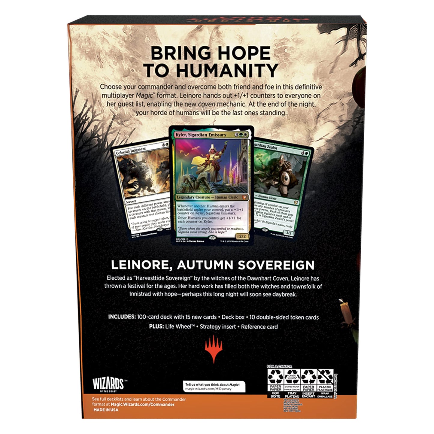 Magic: The Gathering Innistrad: Midnight Hunt Commander Deck – Coven Counters (Green-White)