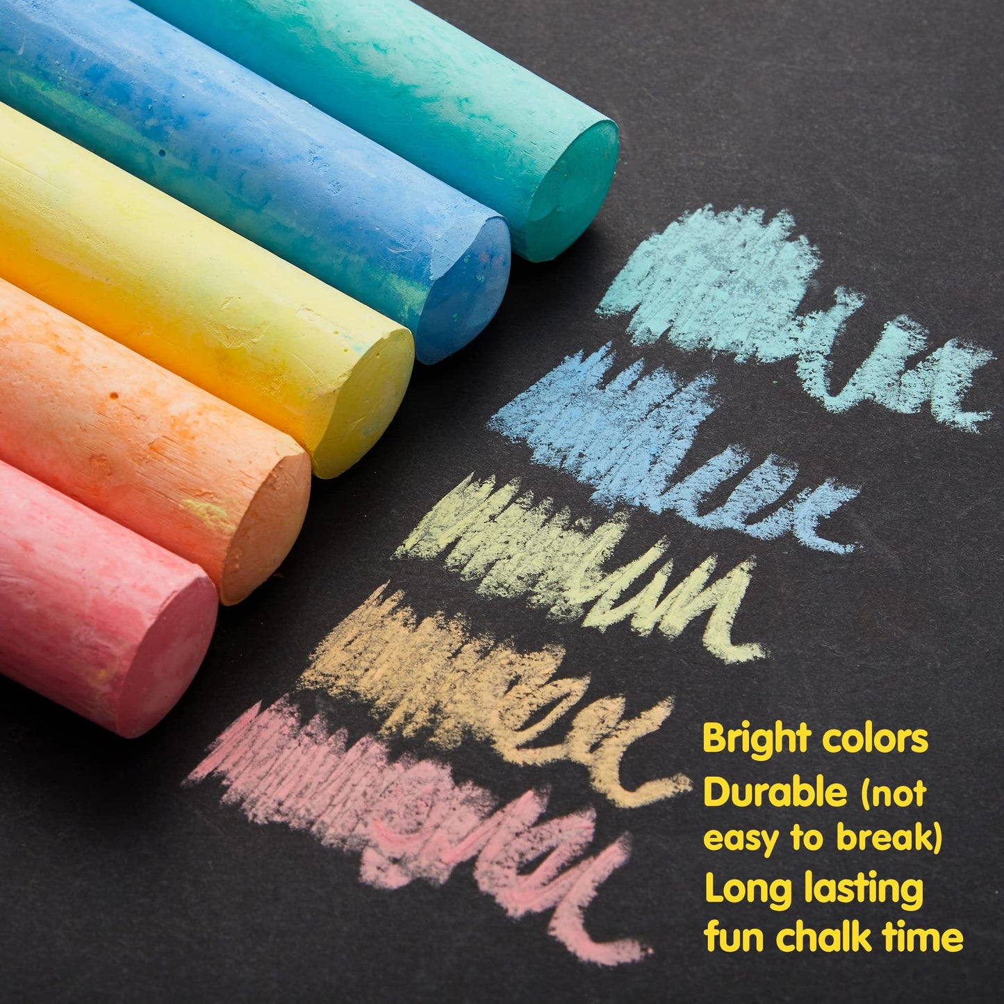 JOYIN 150 Pcs Sidewalk Chalk Set in 30 Packs, 5 Colors, Giant Box Non-Toxic Jumbo Washable Chalk for Outdoor Art Play, Painting