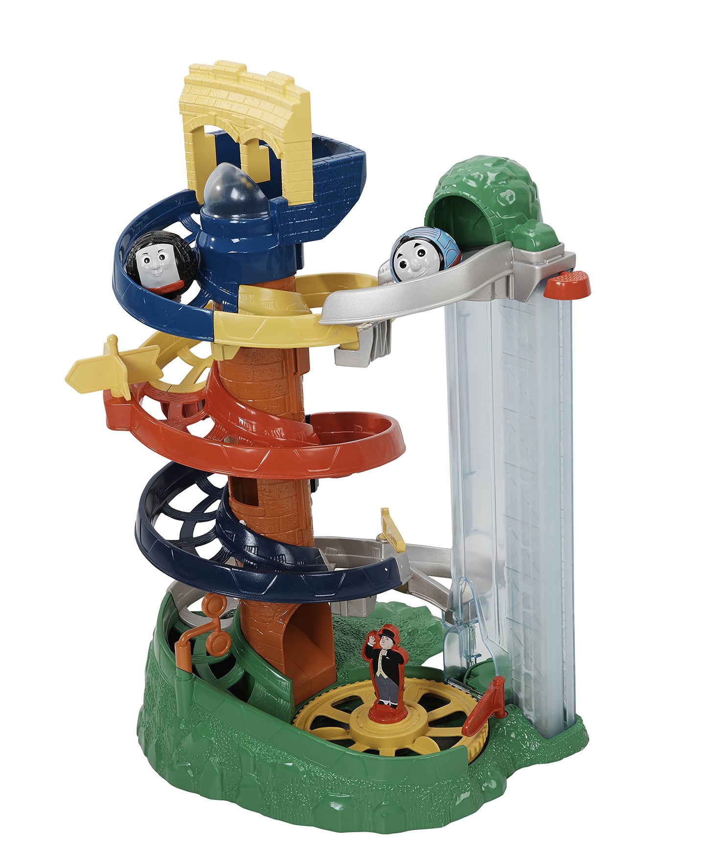 THOMAS & FRIENDS Rail Rollers Spiral Station Toy, Red Plastic, Model CDN20