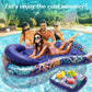 HeySplash Pool Lounger Float for mature-themed  Hawaii Style Inflatable Pool Floats Bed with Detachable Cupholder Caddy  73*50 XL Cooling Contour Lounger Rafts  Water Rafts for Lake  Outdoor Beach Pool Party