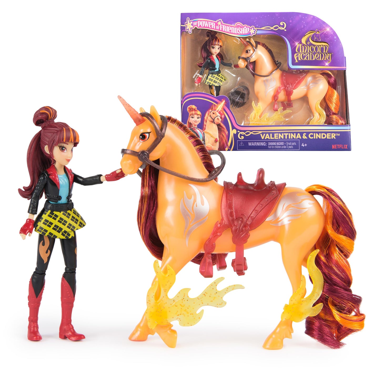 Unicorn Academy, Valentina & Cinder Power Of Friendship Set, Translucent Saddle & 2 Power Accessories, Dolls & Unicorn Toys For