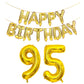 SHUNTAI 95th Birthday Decorations - Gold Jumbo Foil Mylar Number Balloons with Happy Birthday Banner for 59th or 95 Years Old Events