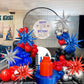 6PCS Star Balloons, 22Inch Blue Red and Silver Star Balloon Explosion Foil Balloons Cone Spike Balloon for Birthday Graduation P