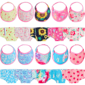 Sotogo 20 Pieces Doll Diapers Doll Underwear Doll Bibs Doll Accessories For 14-18 Inch Baby Dolls And American Doll