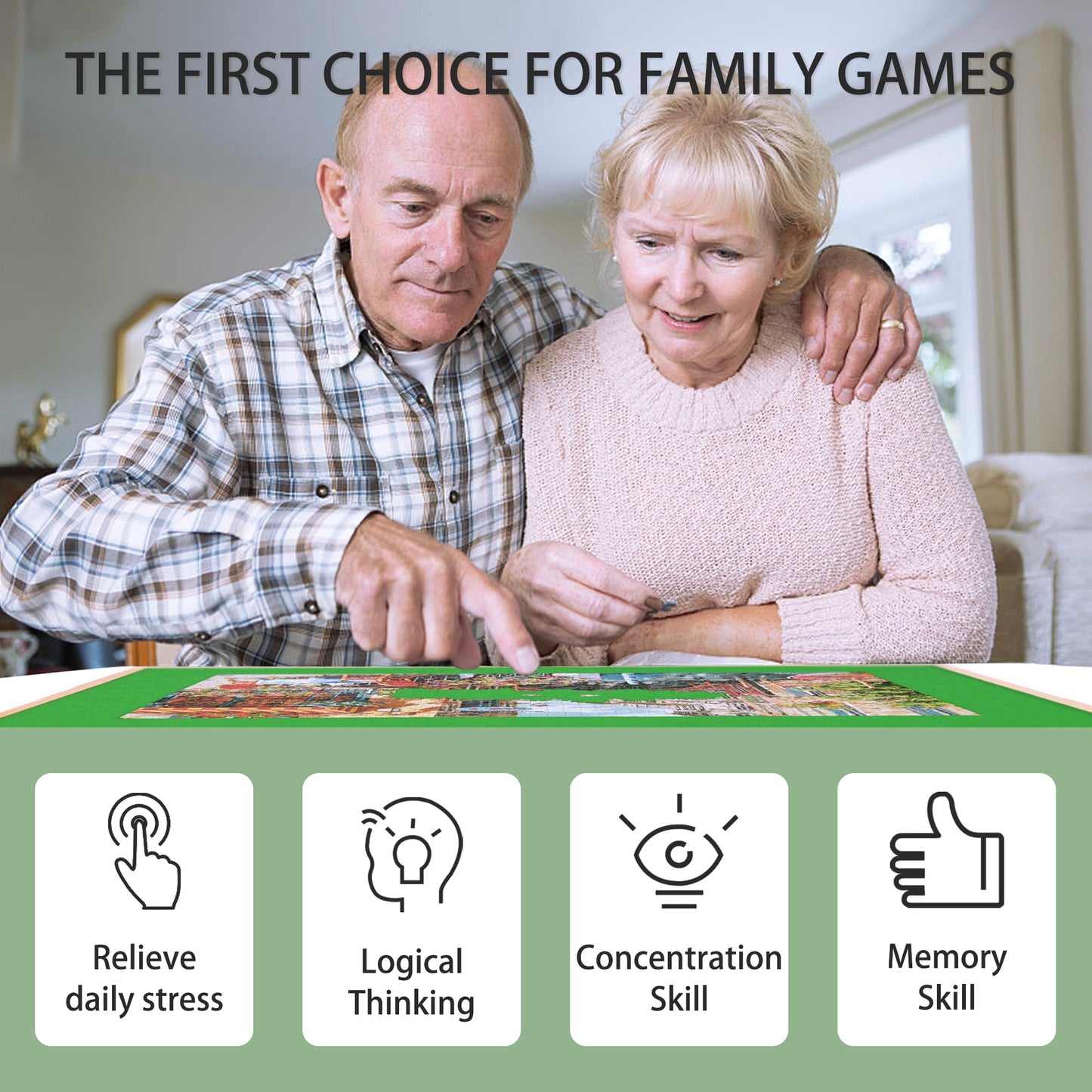 1500 Pieces Puzzle Table With Legs Portable Jigsaw Puzzle Table With Drawers Angle & Height Adjustable Puzzle Tables For Adults