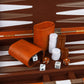 Reriver Backgammon Set 2 Players Classic Backgammon Sets For Adults Board Game With Pu Leather Case Portable And Travel Backgammon Set (Brown, 11Inch)
