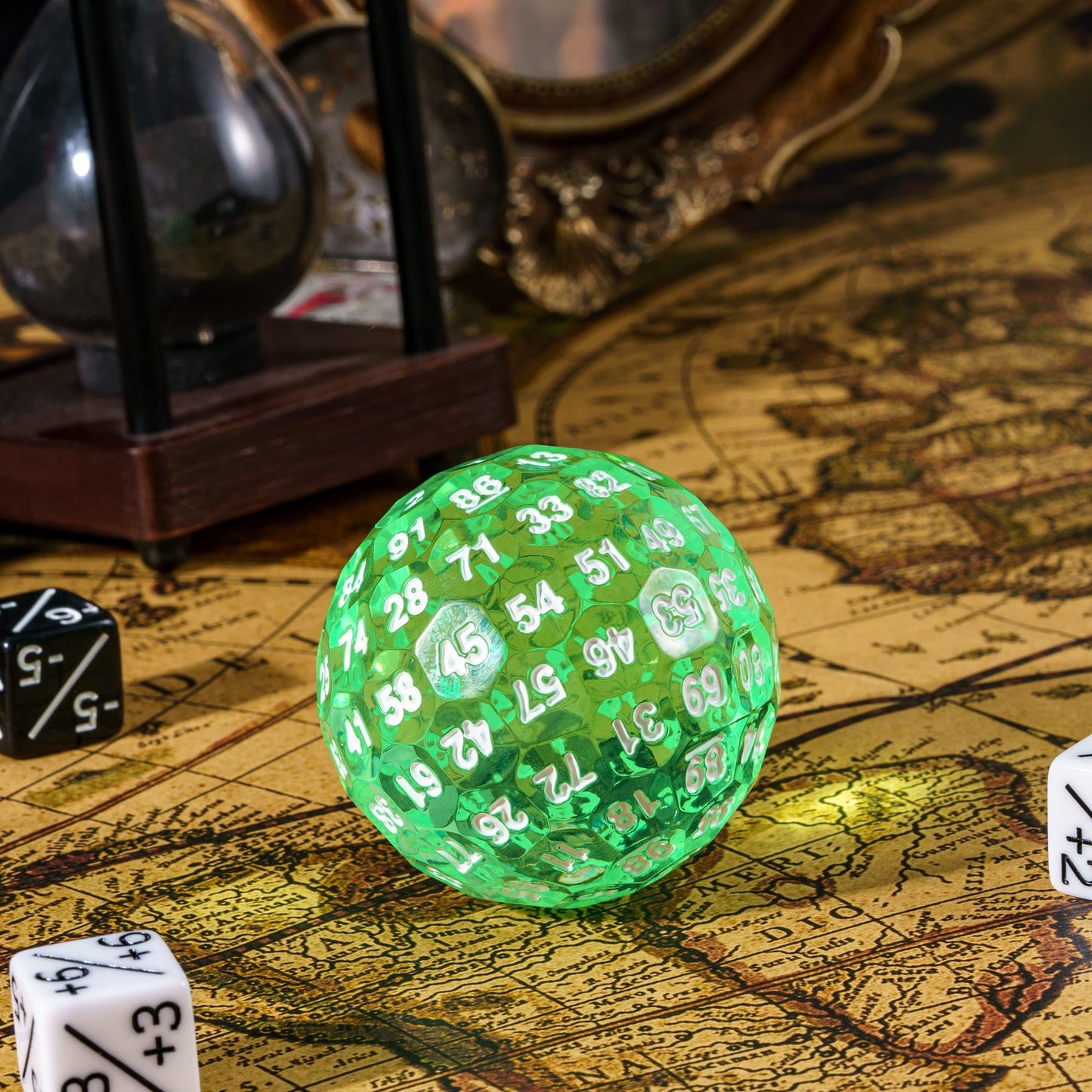 Poludie Upgraded D100 Dice, Single 100 Sided Polyhedral Dice D100 Die 50mm, D&D Dice D100 Game Dice, 100 Sided Cube with DND Dic