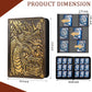 JiaoJiRen 9 Pockets Trading Card Binder-Holds 360 Cards Pockets Album 3D Leather Dragon Double Sided Pocket Zipper Binder for MTG TCG Game Sports Cards (Bronzed)