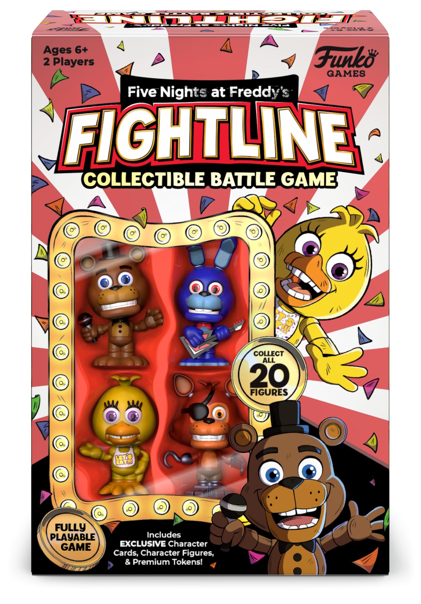 FUNKO GAMES Five Nights at Freddy's FightLine Collectible Game for 2 Players, Ages 6+, Multicolor, Model 69258, Plastic