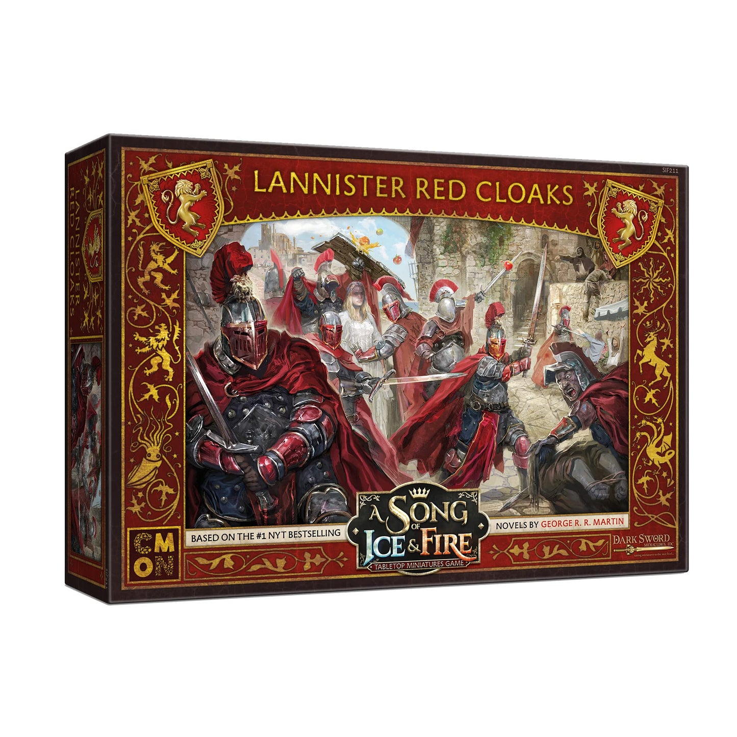 A Song of Ice and Fire Tabletop Miniatures Game Lannister Red Cloaks Unit Box - advanced Soldiers for Epic Battles! Strategy Game for mature-themeds  Ages 14+  2+ Players  45-60 Minute Playtime  Made by CMON