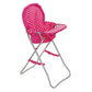 Fash N Kolor Baby Doll High Chair, Fits 18 Inch Baby Dolls, Pink Color Toys High Chair For Dolls