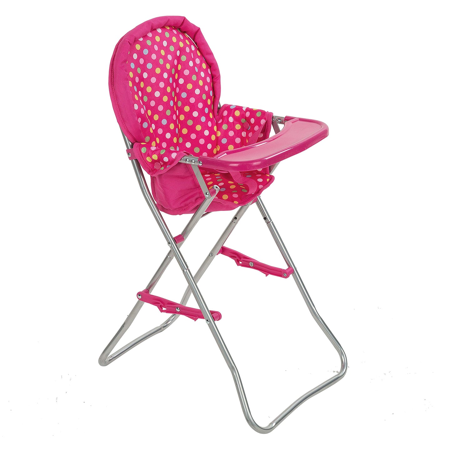 Fash N Kolor Baby Doll High Chair, Fits 18 Inch Baby Dolls, Pink Color Toys High Chair For Dolls