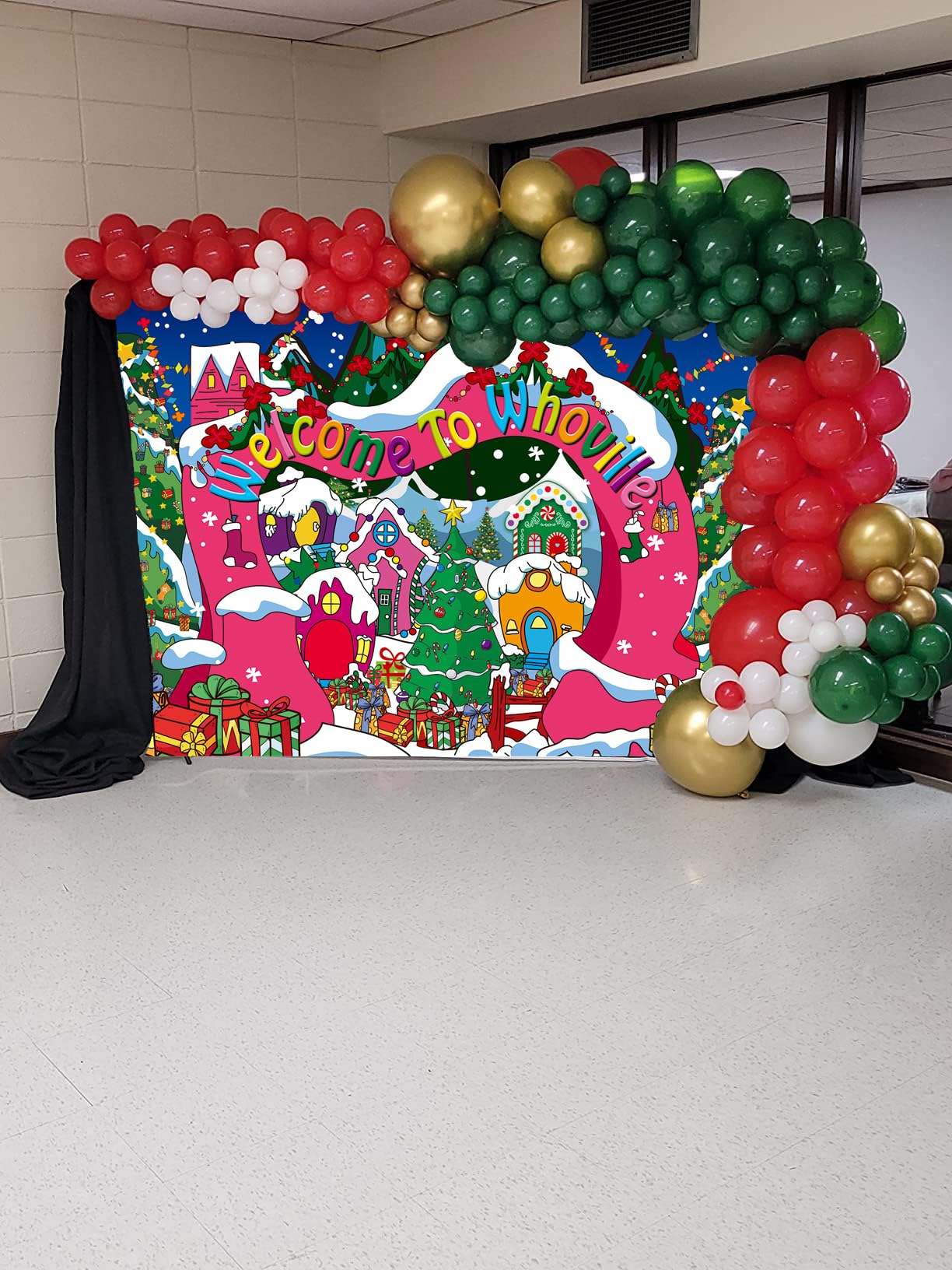 Welcome To Whoville Backdrop 5X3Ft Winter Christmas Village Decoration Background For Kids First Birthday Baby Shower Happy New