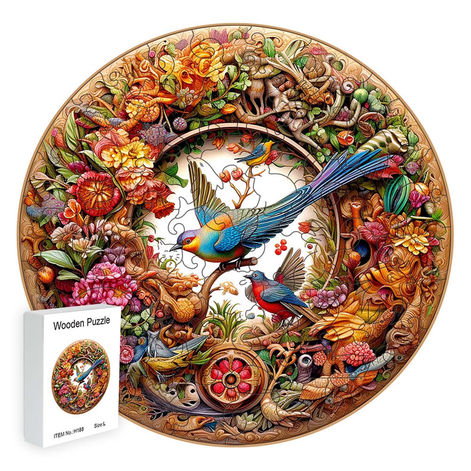 WETUFIN - Wooden Jigsaw Puzzles for Adults, Hummingbird Style Wooden Jigsaw Puzzles for Adults Large Size Puzzles Unique Shape P