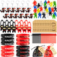 84 Pcs Ninja Party Favors Include 12 Stretchy Flying Ninjas, 24 Mini Ninja Figurines, 12 Ninja Silicone Wristbands, 12 Ninja Key