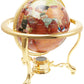 Unique Art 13-Inch Tall Table Top Amberllite Pearl Gold Stand Gemstone World Globe With Gold Tripod Stand
