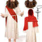 Kids Jesus Costume Boys Nativity Saint Robe Wig 6Pcs Sets For Halloween Christmas Easter Cosplay 11-12Y