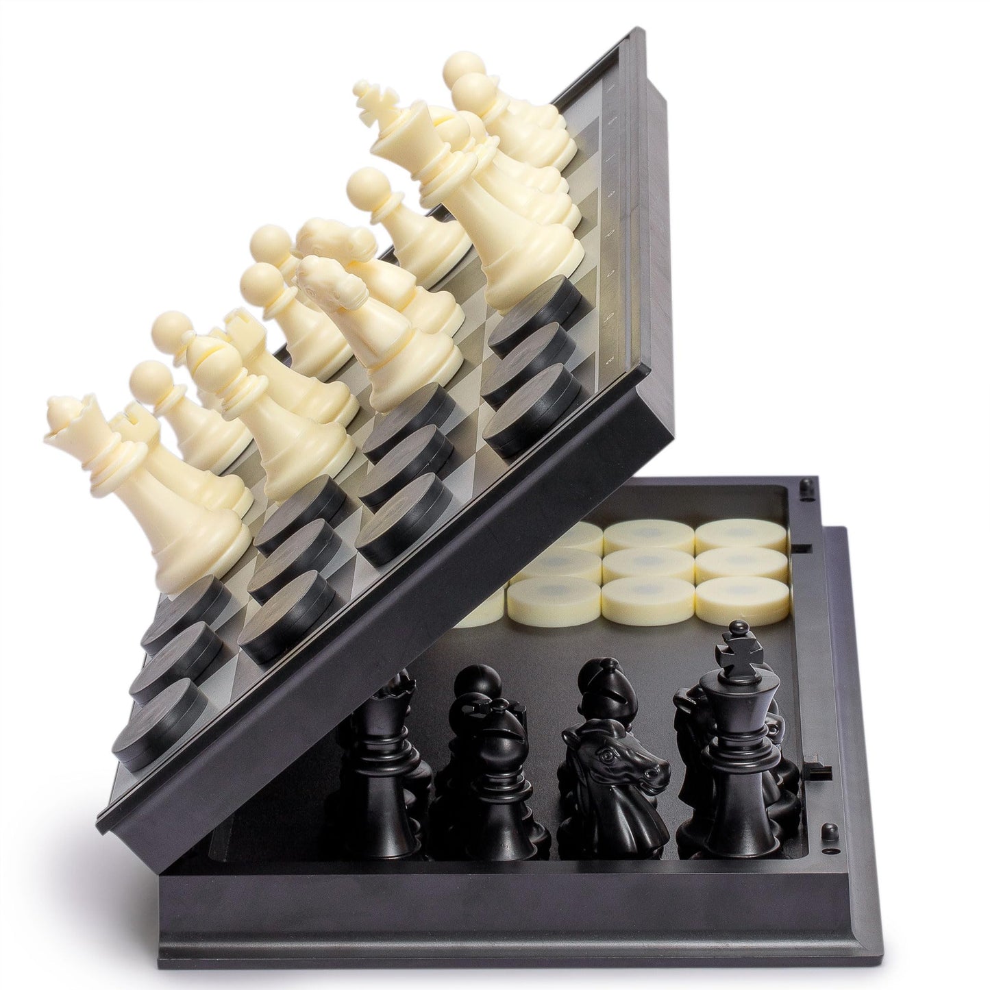 Yellow Mountain Imports 2 In 1 Travel Magnetic Chess And Checkers - 12.5'