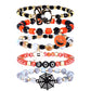 Halloween Beaded Bracelets Pumpkin Spider Ghost Charms Bracelets BOO Happy Halloween Stretch Bracelets Set Holiday Gift