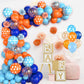 Paready Blue And Orange Balloon Arch Kit, 113Pcs Royal Blue And Orange Balloon Garland Light Blue And Orange Polka Dot Party Bal