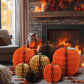 Weekgrat 7 Pcs Extra Large Pumpkin Honeycomb Centerpiece Fall Thanksgiving 3D Thick Paper Honeycomb Pumpkin Reusable Paper Decor