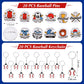 Aoriher 194 Pcs Baseball Party Favor Set Sport Party Gift Bulk Baseball Goodie Bag Filler Mini Ball Toy Silicone Bracelet Tattoo
