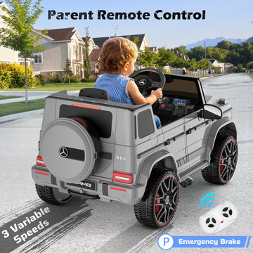 ANPABO 12V Ride on Car for Kids  Ride on Toys for Toddlers w/Parent Remote Control  LED Headlights  Music Player & Horn  Soft Start  Low Battery Prompt  Kids Electric Vehicle  Grey