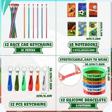Fulmoon 140 Pcs Sports Party Favors Include Sports Drawstring Bag Mini Foam Sports Balls Bendable Pencil Sport Wristband Keychai