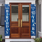 Happy 10Th Birthday Yard Sign Door Banner - Cheers To 10 Years Birthday Party Decorations Supplies For Men Women - Blue
