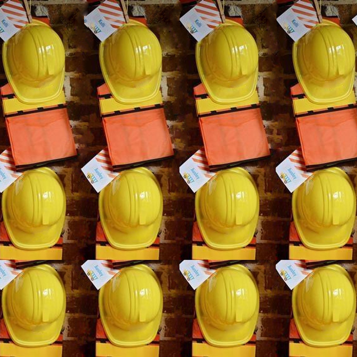 AnapoliZ Yellow Construction Hats Toy For Kids Dress Up Theme Party Fun Pack | 12 - Pack