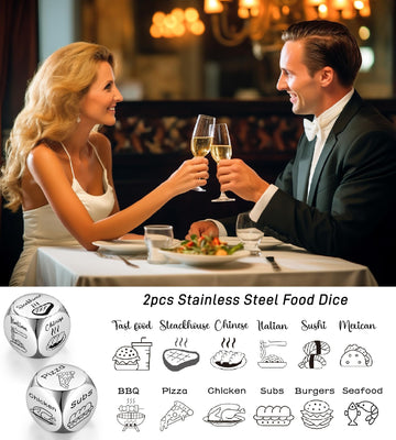 Valentines Day Gifts for Her Wife Him Husband Food Decision Dice Funny Gifts for Men Women Adults Couples Games Gag Date Night I
