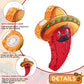 Lewtemi Red Chili Piñata - Small Cardboard Pepper Decoration for Birthday, Cinco De Mayo Fiesta Party with Stick, Blindfold, Confetti Set