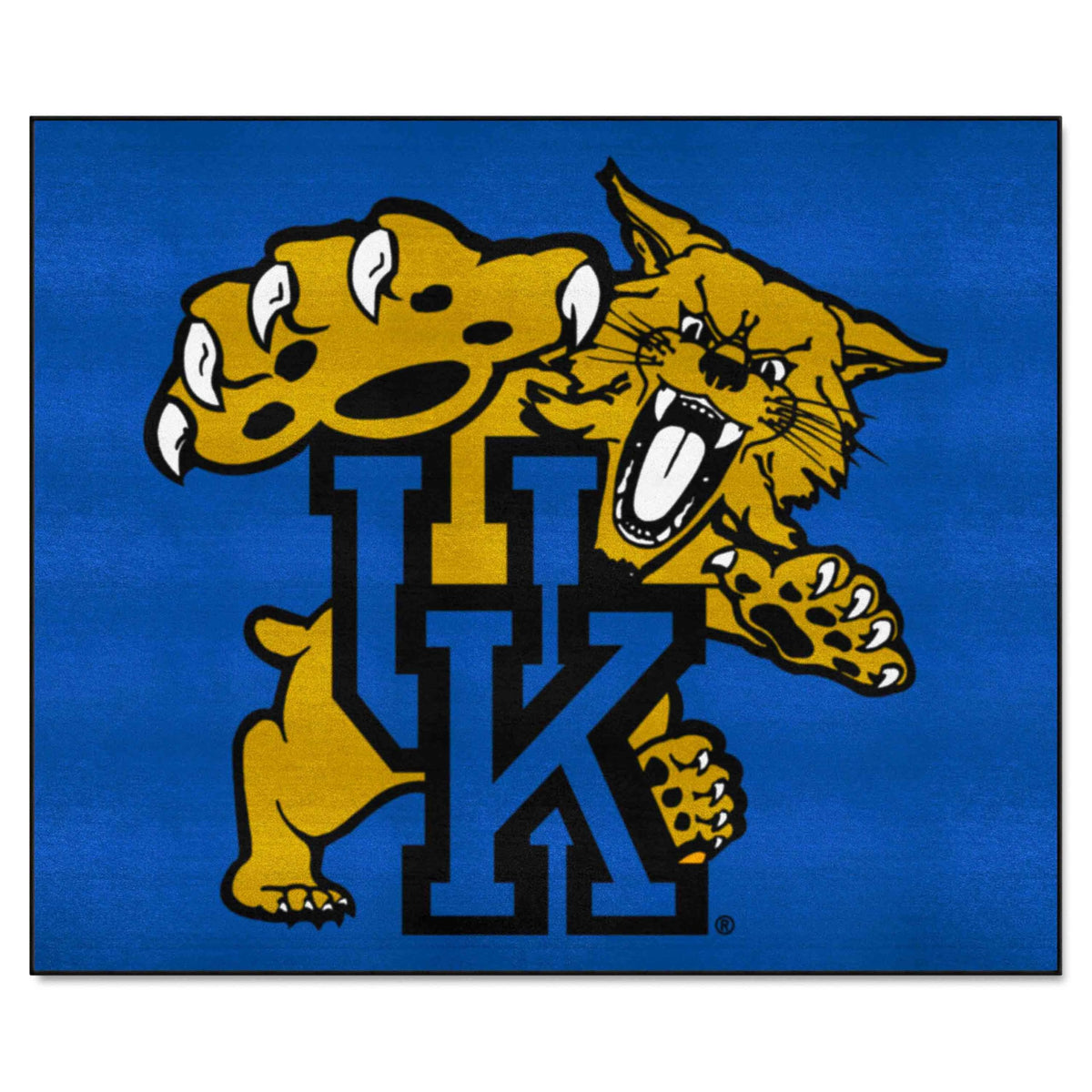 FANMATS 796 Kentucky Wildcats Tailgater Rug - 5ft. x 6ft. Sports Fan Area Rug, Home Decor Rug and Tailgating Mat - UK & Wildcat 
