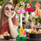 12Pcs Hawaiian Luau Party Table Decorations - Double Sided Aloha Flamingo Honeycomb Centerpieces Table Decorations For Hawaiian Tiki Birthday Wedding Pool Party Supplies