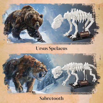 BrickTribe 6 in 1 Fossil Building Kit - Compatible with Lego, 928 PCS Prehistoric Beasts STEM Toys for Kids Ages 8+