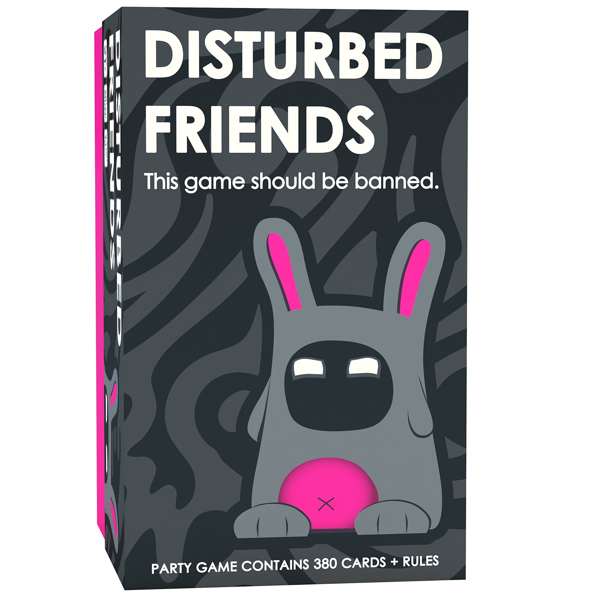 Disturbed Friends | A Party Game for Friends | Ideal for 4 Players | Fun mature-themed Game  Black and Pink