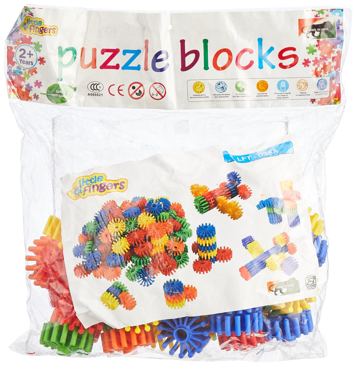 Intra Kids Colourful Plastic Gear Building Blocks Set For Kids, Pack Of 28