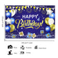 YinQin 180x120 cm Royal Navy Blue Gold Happy Birthday Backdrops Cloth 71x47 inch Birthday Photography Background Glitter Navy Bl