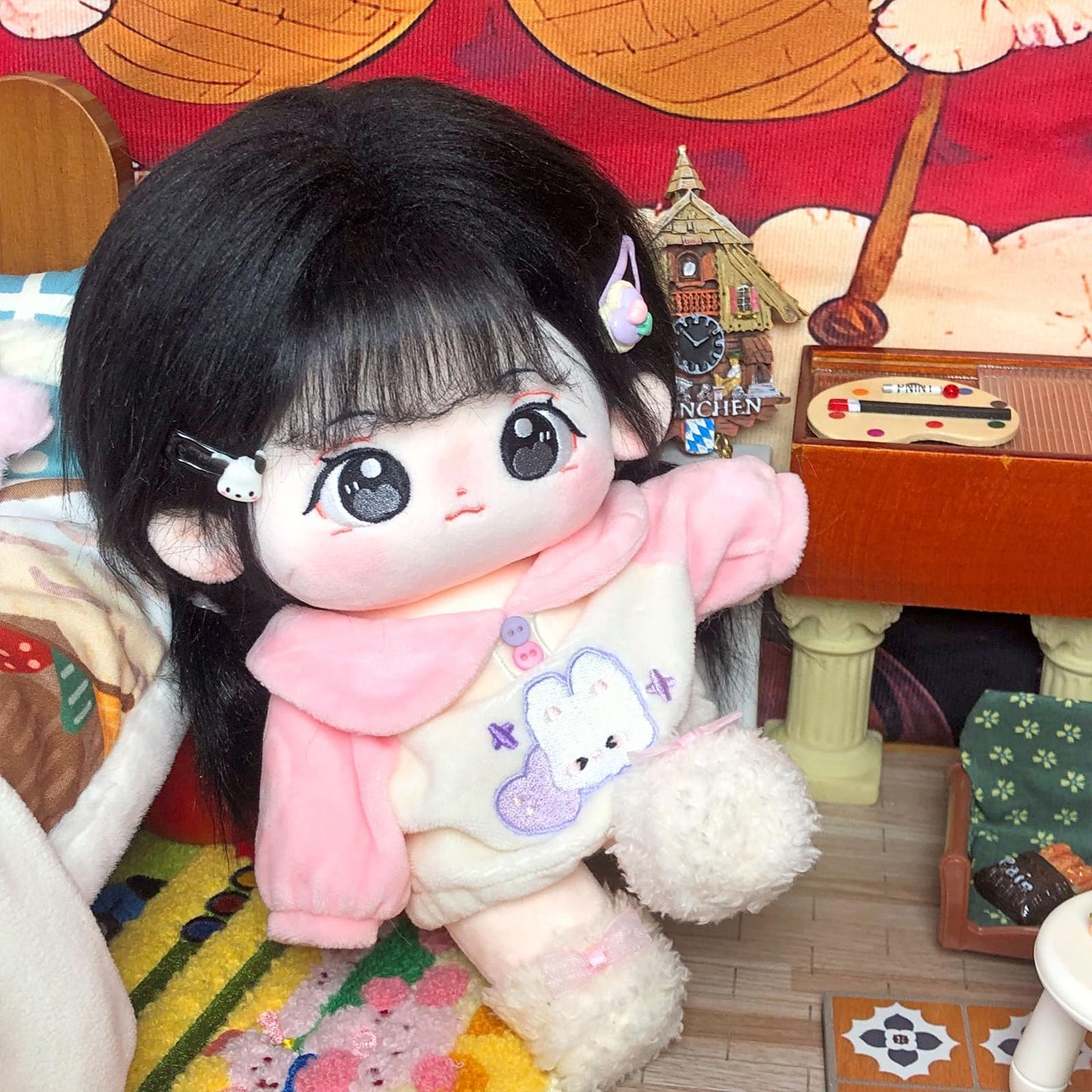 Calembou 20Cm Cute Cotton Doll With Skeleton, Anime Plushies Soft Stuffed Dress Up Toy, Kawaii Plush Gift Come With Clothes (Dol