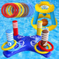 Max Fun Pool Floats Toys Games Set - Floating Basketball Hoop Inflatable Cross Ring Toss Game Toys For Kids Adults Swimming Pool Water Game