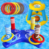 Max Fun Pool Floats Toys Games Set - Floating Basketball Hoop Inflatable Cross Ring Toss Game Toys For Kids Adults Swimming Pool Water Game