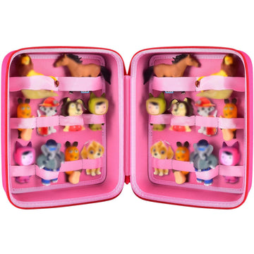 Paiyule Case For Tonies Figures Audio Play Character, Figurine Storage Carrying Holder For Toniebox Characters For Kids, Toy Organizer Box-Bag Only, Red