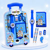 Graphene 7 Pcs Kids Stationery Gift Set For Boys & Girls Multi Theme School Supplies Kit With Simple Wrist Watch Pencil Sharpene
