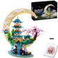 Alizdd Chinese Moon Palace Micro Building Blocks Set(4288 PCS) Cherry Blossom Bonsai Tree Building Set for mature-themeds Teens Mini Japanese Sakura Tree House Architecture Model Bricks  Creative Gift for 14+