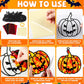 32 Sets Fall Halloween Pumpkin Suncatchers Craft Kit DIY Window Stained Glass Effect Halloween Pumpkin Paper Craft Home School C