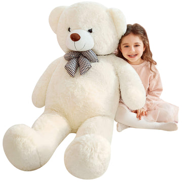 Ikasa Giant Teddy Bear Plush Toy Stuffed Animals (White, 47 Inches)