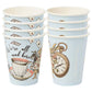 Talking Tables 8 x Blue Alice in Wonderland Paper Disposable Cups | Mad Hatter Themed Party Supplies for Afternoon Tea Party, On