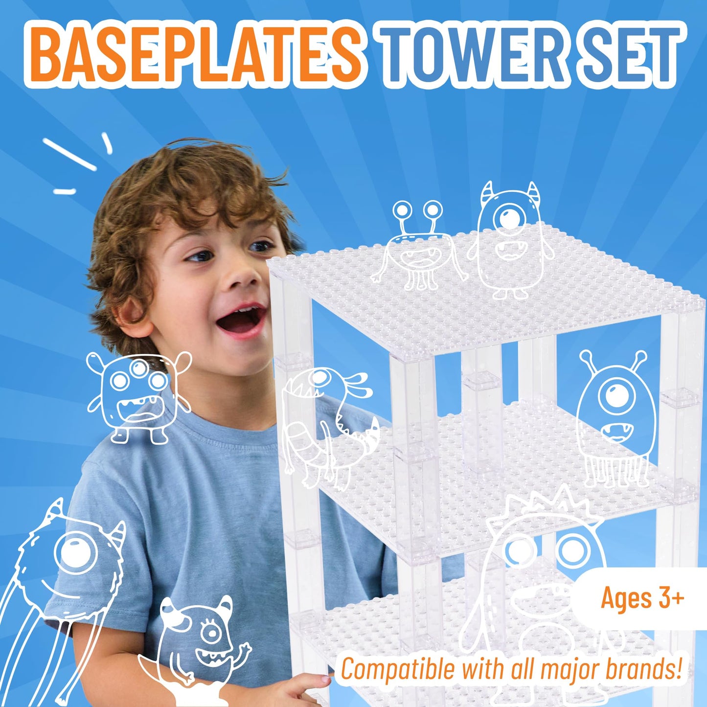 Strictly Briks Compatible With Lego Classic Stackable Baseplates, Building Bricks For Towers, Shelves, And More, 100% Compatible