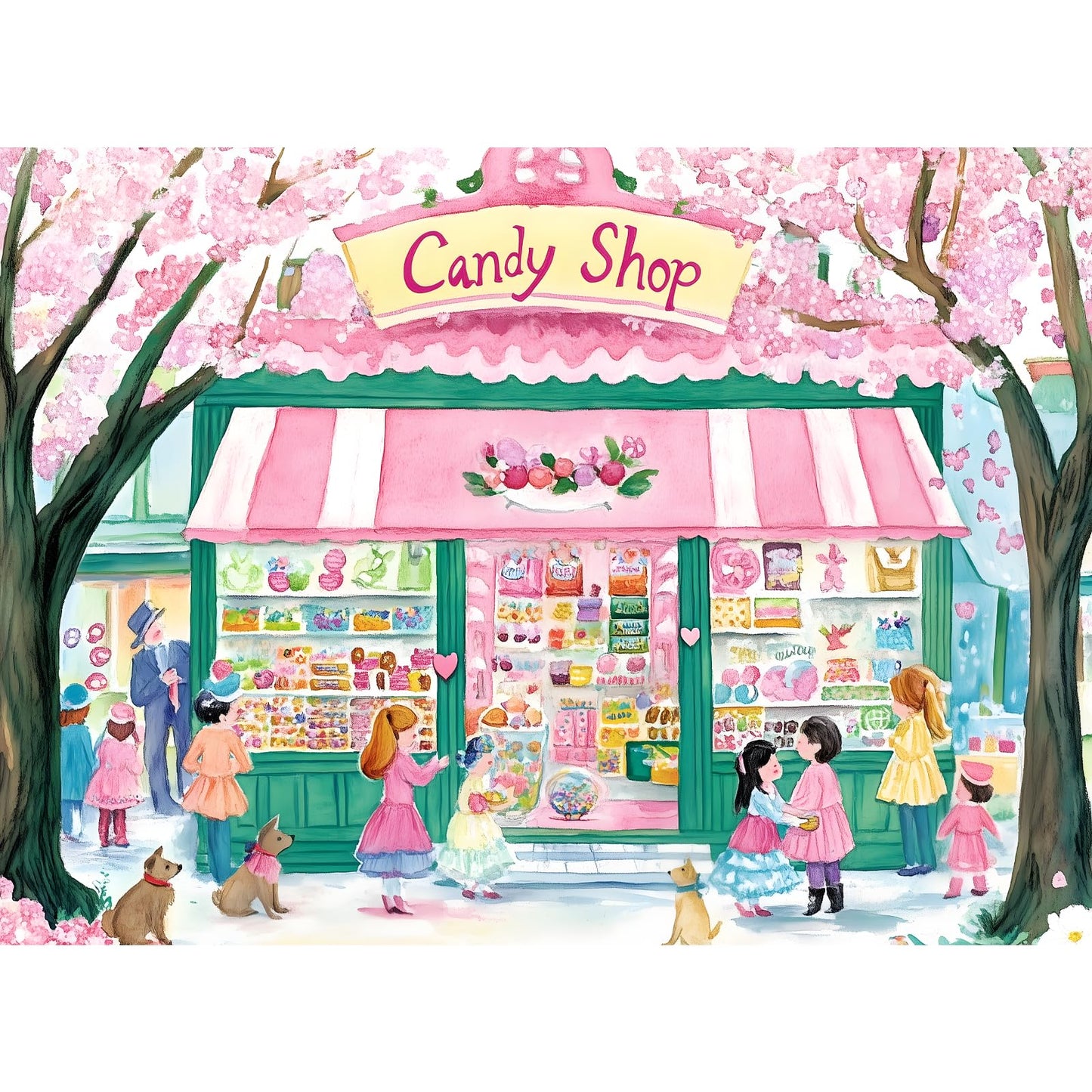 300 Piece Puzzles for mature-themeds  Jigsaw Puzzles 300 Pieces for mature-themeds Kids Candy Shop Puzzle mature-themed Puzzle 300 Piece Recycled Cardboard Challenging Puzzles Game Family Activity Birthday Gift 20.5x15inch