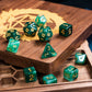 HDdais 11PCS Polyhedral DND Dice Sets Jade Dice for Dungeons and Dragons Pathfinder DND RPG MTG Table Gaming Dice,D&D Dice (Gree